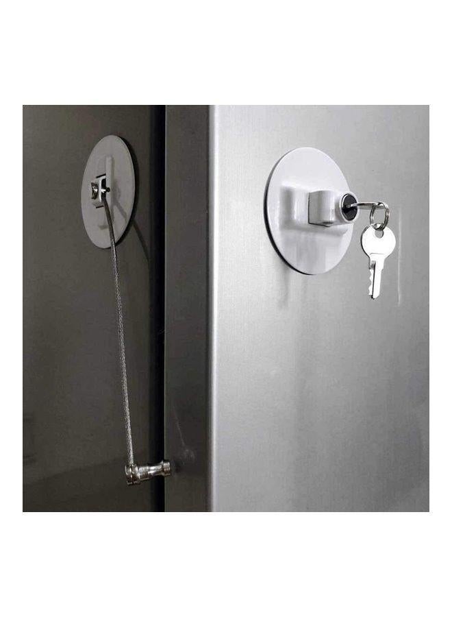 XiuWoo Childproof Refrigerator Door Lock With 2 Keys White  - Image 4