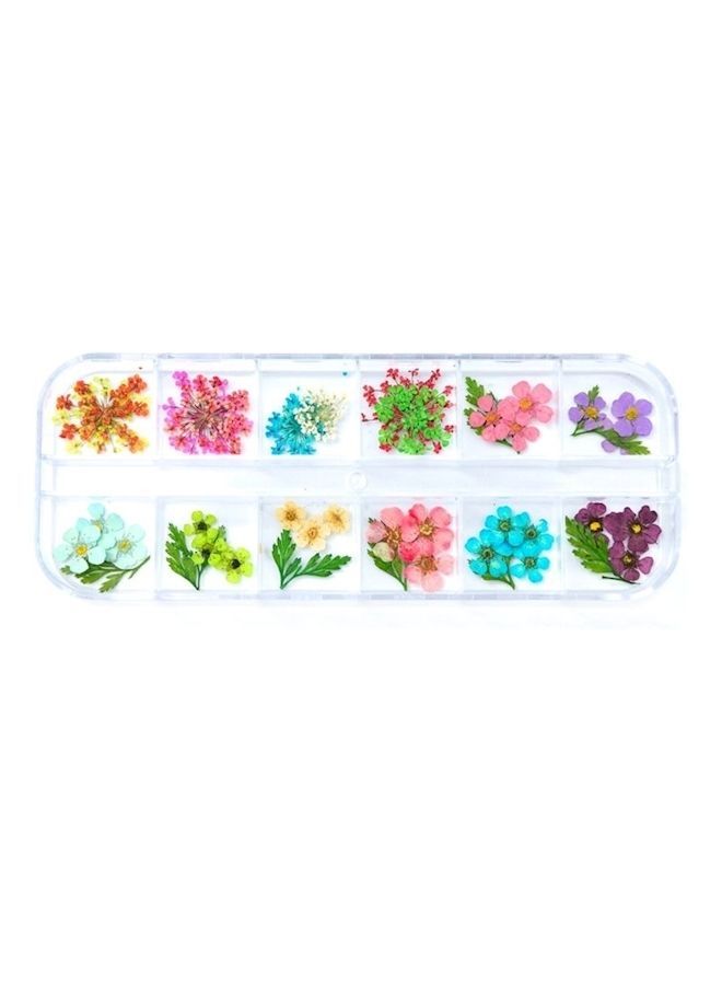 NIBEMINENT 12-Piece Floral Nail Decoration Set Multicolour - Image 1