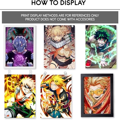 Thepaper9store Paper9store Pack of 9 - Anime Posters self-Adhesive Anime Wall Poster for Room, Size A4 Self-Adhesive 300 GSM Thick matt Poster (My Hero Academia) - Image 3