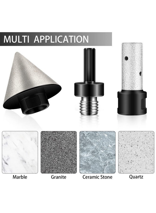 Lothee 3 Pcs Diamond Beveling Chamfer Bits with 5/8-11 in Thread Adapter Diamond Milling Bits for Existing Holes Enlarging Shaping Trimming in Tile Marble Glass (Black, 1-7/8 Inch) - Image 5