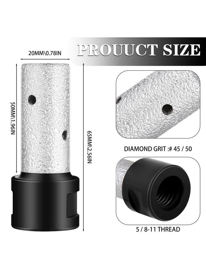 Lothee 3 Pcs Diamond Beveling Chamfer Bits with 5/8-11 in Thread Adapter Diamond Milling Bits for Existing Holes Enlarging Shaping Trimming in Tile Marble Glass (Black, 1-7/8 Inch) - Image 2