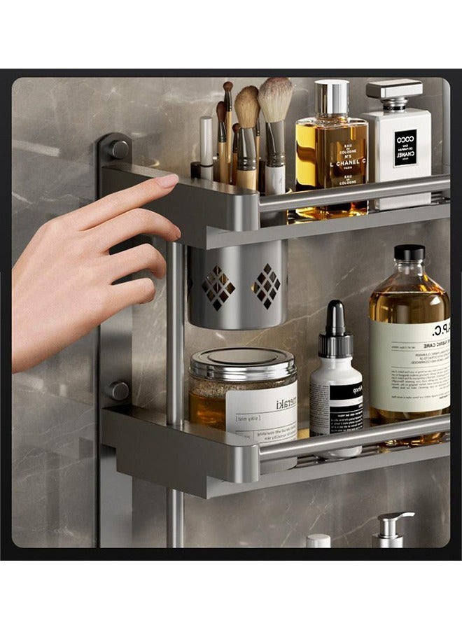 XiuWoo 2-Tier Wall Mounted Bathroom Rack with Towel Bar Hooks Shower Storage Organizer  Shelf for Bathroom - Image 3