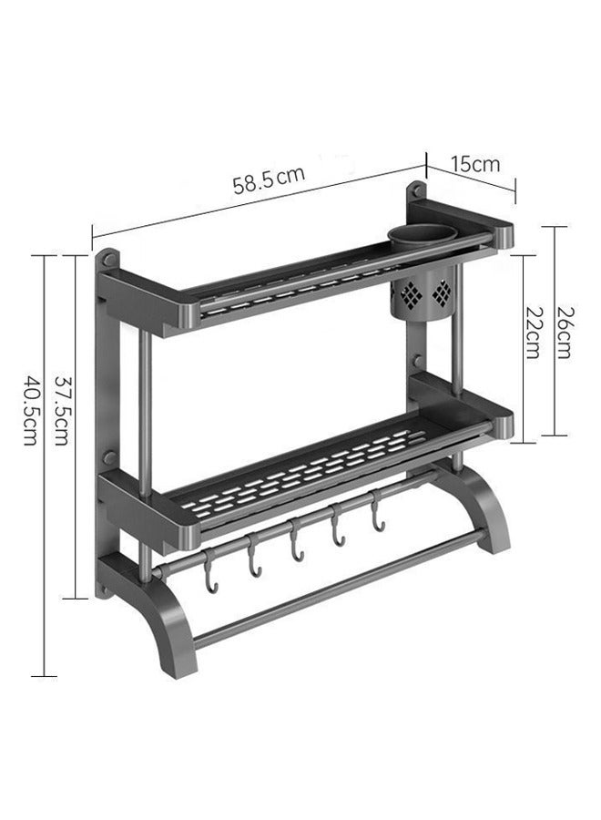 XiuWoo 2-Tier Wall Mounted Bathroom Rack with Towel Bar Hooks Shower Storage Organizer  Shelf for Bathroom - Image 2
