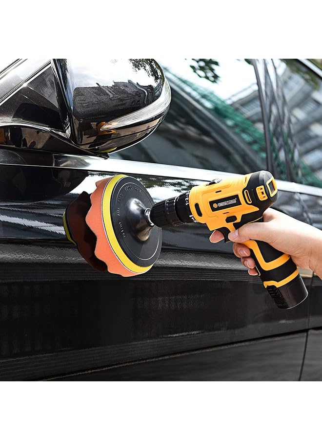 Generic Polishing Pads For Car 11Pcs Drill Polisher Sponge Buffing Pads Car Polishing Kit With Drill Adapter Car Care Waxing Buffing Pads For Car Polisher Buffer Attachment  - Image 4
