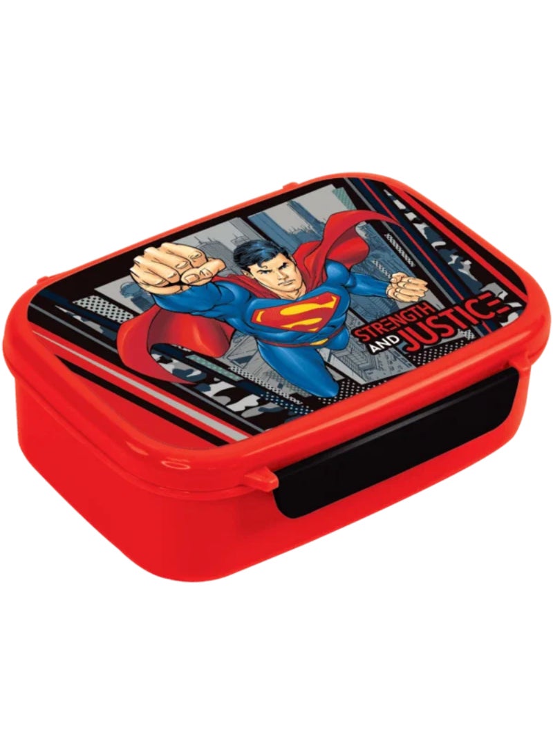 First Kid DC Superman Rectangular Lunch Box for Kids Red and Black 765ml FKA-02258