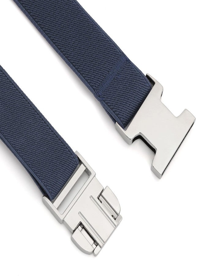 VONMELLI 3 Pack Elastic Stretch Belts Kids Toddler Belt Adjustable Uniform Belt for Boys and Girls Blue+Blue+Blue - Image 5
