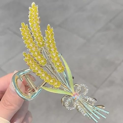 Dartler Hair Clutcher For Women | Stylish Hair Claws For Girls | Handmade Alloy Metal Clips | Fashionable Girls Hair Accessories | Suitable In Various Occasions (wheatstraw gold) Pack Of 1. - Image 3