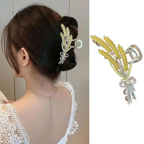 Dartler Hair Clutcher For Women | Stylish Hair Claws For Girls | Handmade Alloy Metal Clips | Fashionable Girls Hair Accessories | Suitable In Various Occasions (wheatstraw gold) Pack Of 1. - Image 5