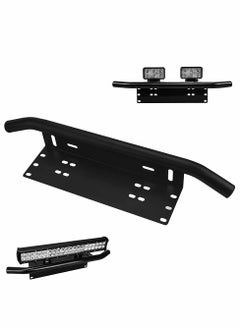 Generic Universal Aluminum Alloy License Plate Mounting Bracket for Front Bull Bar, Compatible with LED Work Lamps and Light Bars, Ideal for Off-Road LED Light Mounting Solutions.  - Image 1