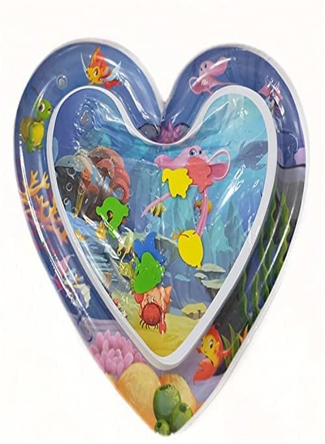 RGkJAS Baby Kids Water Play Mat Toys Inflatable Tummy Time Leakproof Water Play Mat, Fun Activity Play Center Indoor and Outdoor Water Play Mat for Baby (Heart shape) - Image 2