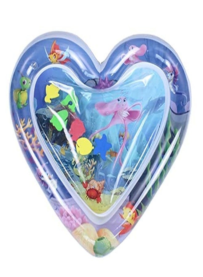 RGkJAS Baby Kids Water Play Mat Toys Inflatable Tummy Time Leakproof Water Play Mat, Fun Activity Play Center Indoor and Outdoor Water Play Mat for Baby (Heart shape) - Image 1
