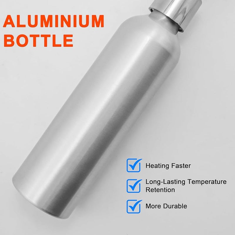 Elitzia Massage Oil Pump Bottle Use with Massage Oil Warmer Essential Oil Heat Bottle with Pump Spare Part for Beauty Salon Oil Heating Device, Silver Aluminum, Bottom 4.9 cm - Image 3