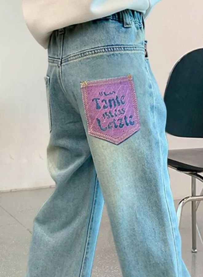 يونيكي Blue Straight High Rise Solid jeans