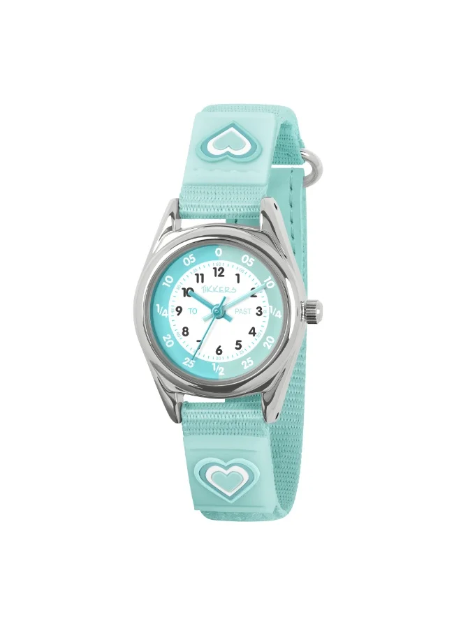 Tikkers Tikkers Aqua Heart Strap Time Teacher Girls Watch - ATK1094