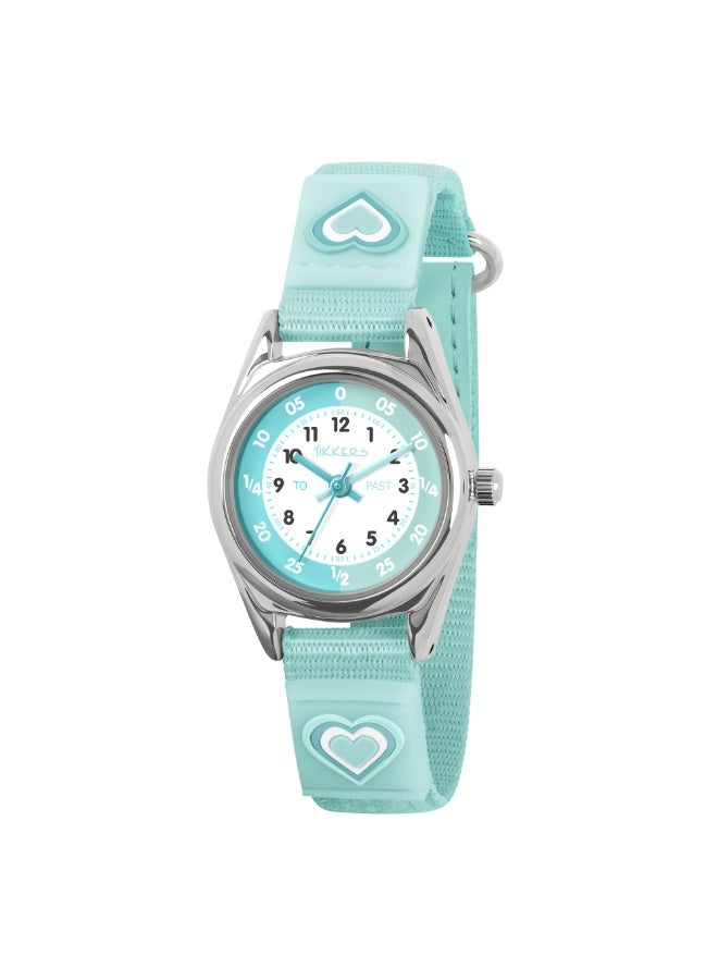 Tikkers Aqua Heart Strap Time Teacher Girls Watch - ATK1094 - Image 1