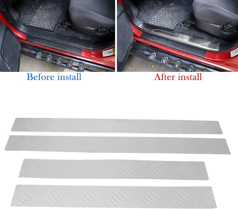 klarako Door Sill Trim Scuff Plate Strip Threshold Car Door Edge Guards Fit for Tacoma 2016?2020 (Pack of 4) - Image 4