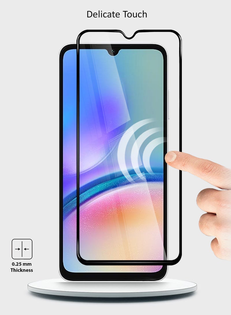 دبليو تيك سامسونج جالاكسي A05s / A05 4G 2023 بريميوم E2E واقي شاشة زجاجي مقوى بغطاء كامل الغراء (MSGECN) - شفاف / أسود - Image 5