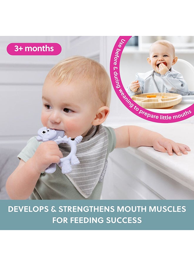 bibado - Dotty The Dinosaur™ Multi-Sensory Teether Designed To Strengthen And Develop Mouth Muscles Suitable For 3 Months And Above - Mist - Image 1