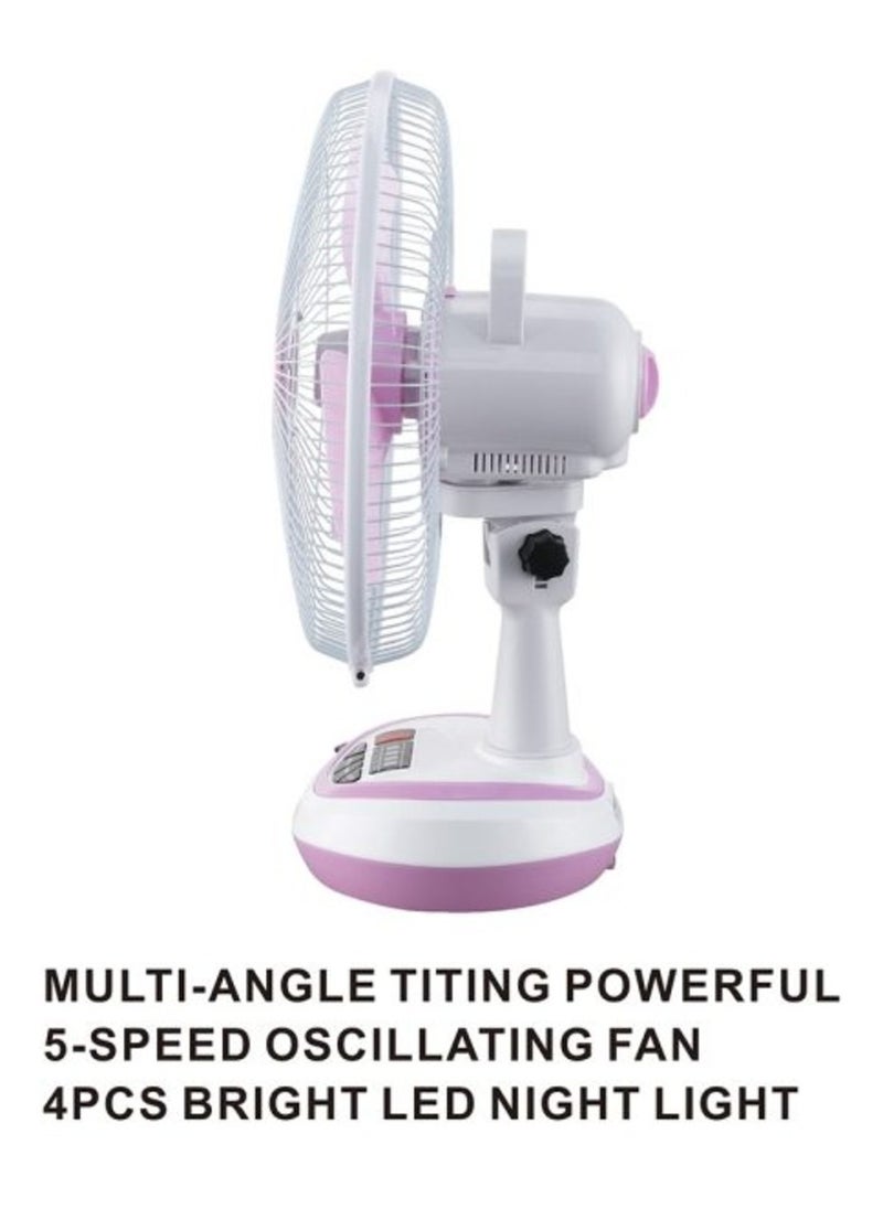 Stargold 12-Inch Rechargeable Table Fan 22W Power 3 Speed Modes 90° Oscillation, LED Night Light and 12 Hour Working Time  - Image 2