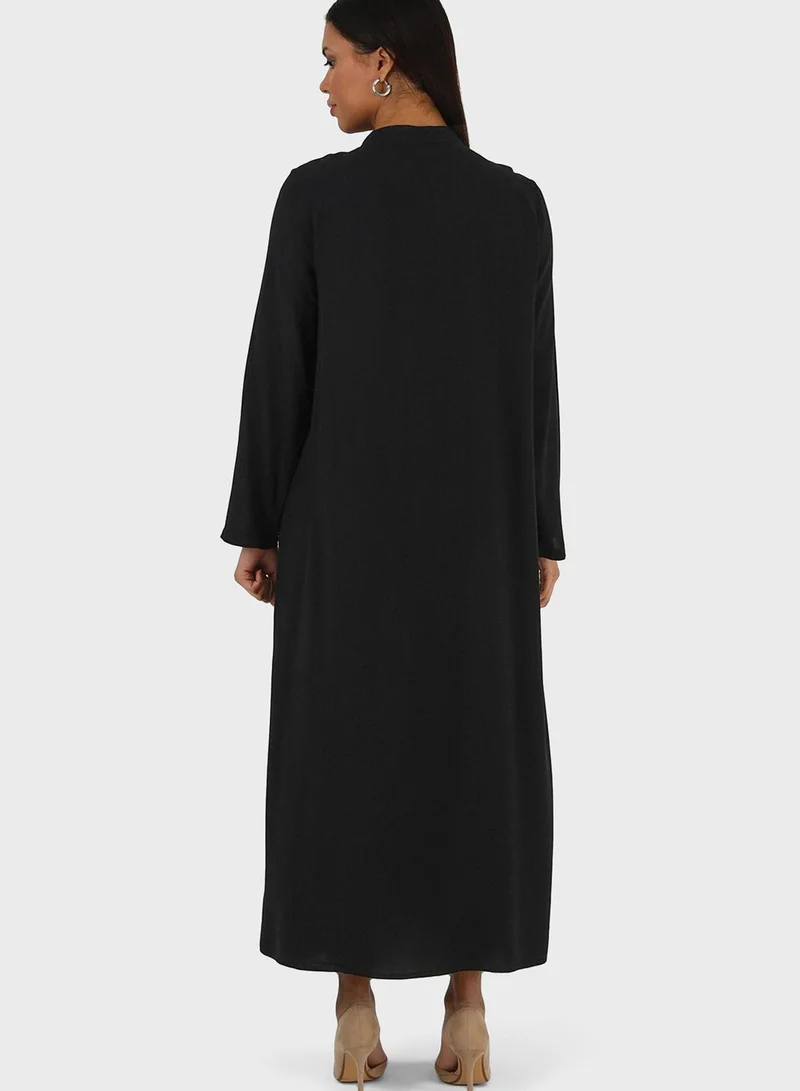Alia by modanisa Zip Pocket Detail Abaya