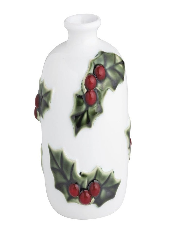 Mud Pie Christmas Holly Bud Vase