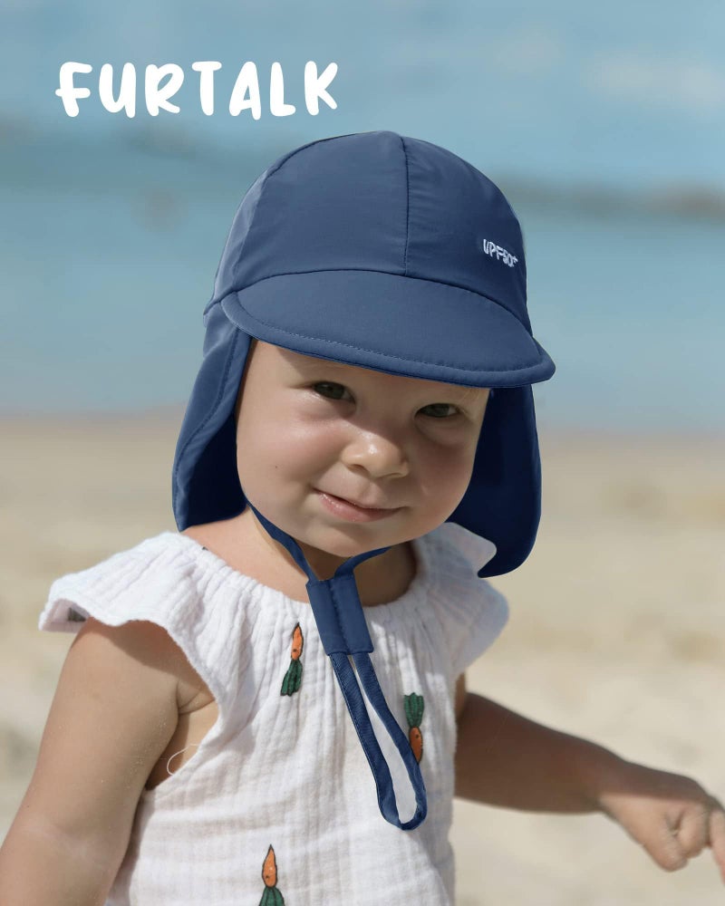 FURTALK Baby Flap Sun Hat UPF 50+ Adjustable Unisex Baby Summer Beach Hat Swim Hat - Image 4