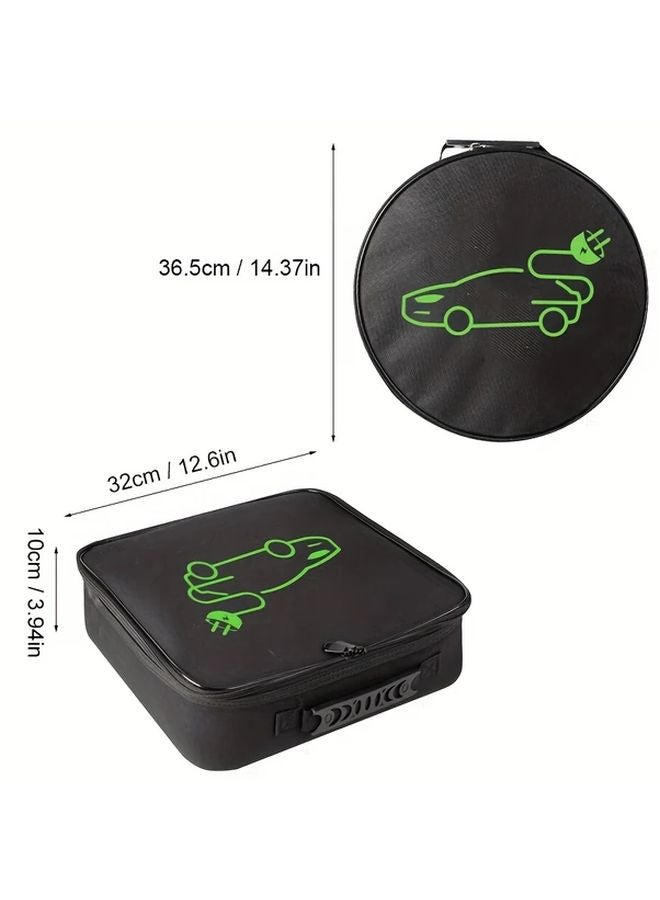 Square Large Capacity EV Charger Organizer Bag Nylon Storage For Electric Car Cables - Image 3