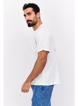 Wrangler Men Round Neck Short Sleeves Plain T-Shirt, White  - Image 2