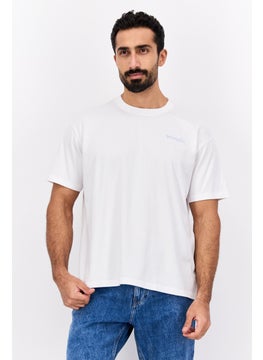 Wrangler Men Round Neck Short Sleeves Plain T-Shirt, White  - Image 1