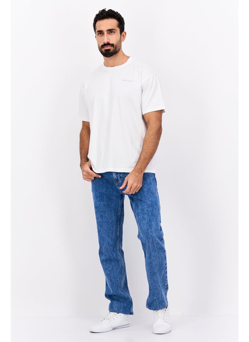 Wrangler - Men Round Neck Short Sleeves Plain T-Shirt, White - Image 1