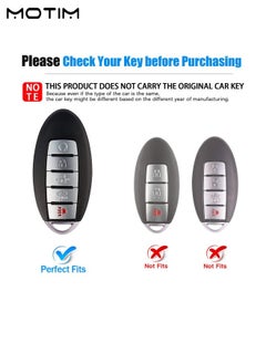 Motim Car Key Case Shell for Nissan, 5 Buttons Full Protection Fob Protector Shell, Soft TPU Key Fob Cover for Altima Armada Maxima Murano Pathfinder Rogue Infiniti 2017 to 2022 for Nissan, Black  - Image 4