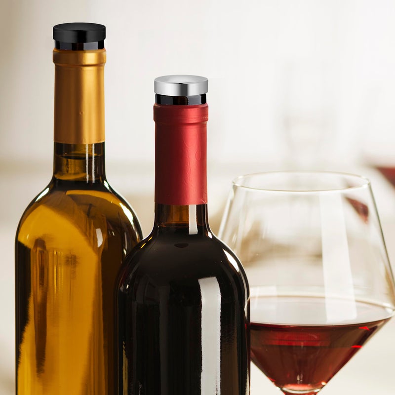 OGGI T-shaped Wine Corks, 2-pc Set, Reusable & Low Profile for Wine & Beer Bottles DIY Craft (Black, Silver) - Image 5