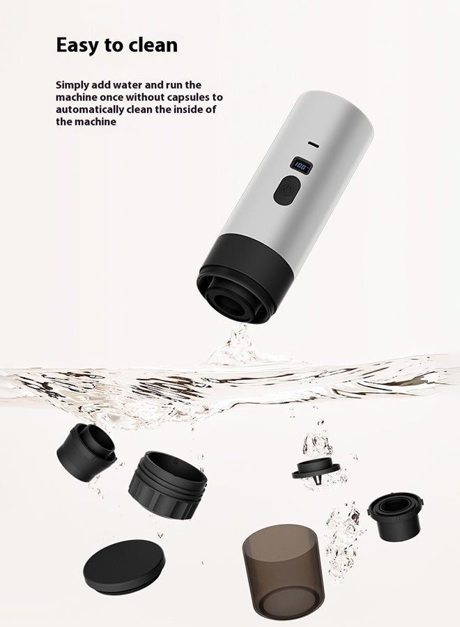 Noura 3-in-1 Portable Coffee Maker, Espresso Machine, Compatible with NS, DG Pods & Ground Coffee, for Car Camping, Hiking With Stand (grey) - Image 5