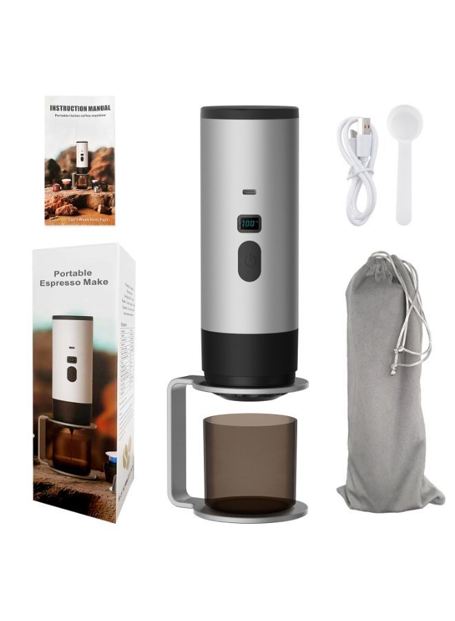 Noura 3-in-1 Portable Coffee Maker, Espresso Machine, Compatible with NS, DG Pods & Ground Coffee, for Car Camping, Hiking With Stand (grey) - Image 1