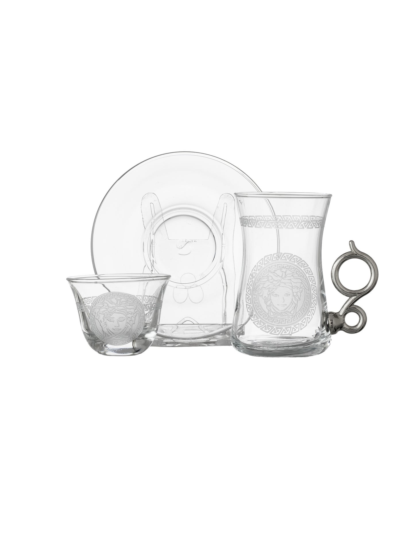 18 Pieces Tea And Coffee Set Turkish Consisting Of 6 Tea Cups + 6 Tea Saucers + 6 Saudi Coffee Cups