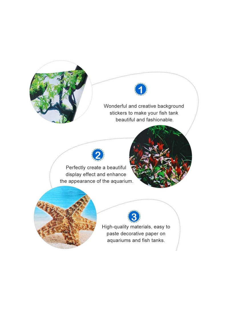 GGOOT Aquarium Background Decorative Sticker, 3d Effect Adhesive Poster Underwater World Fish Tank Background Mural for Wall, Door, Mirror (Colorful) - Image 4