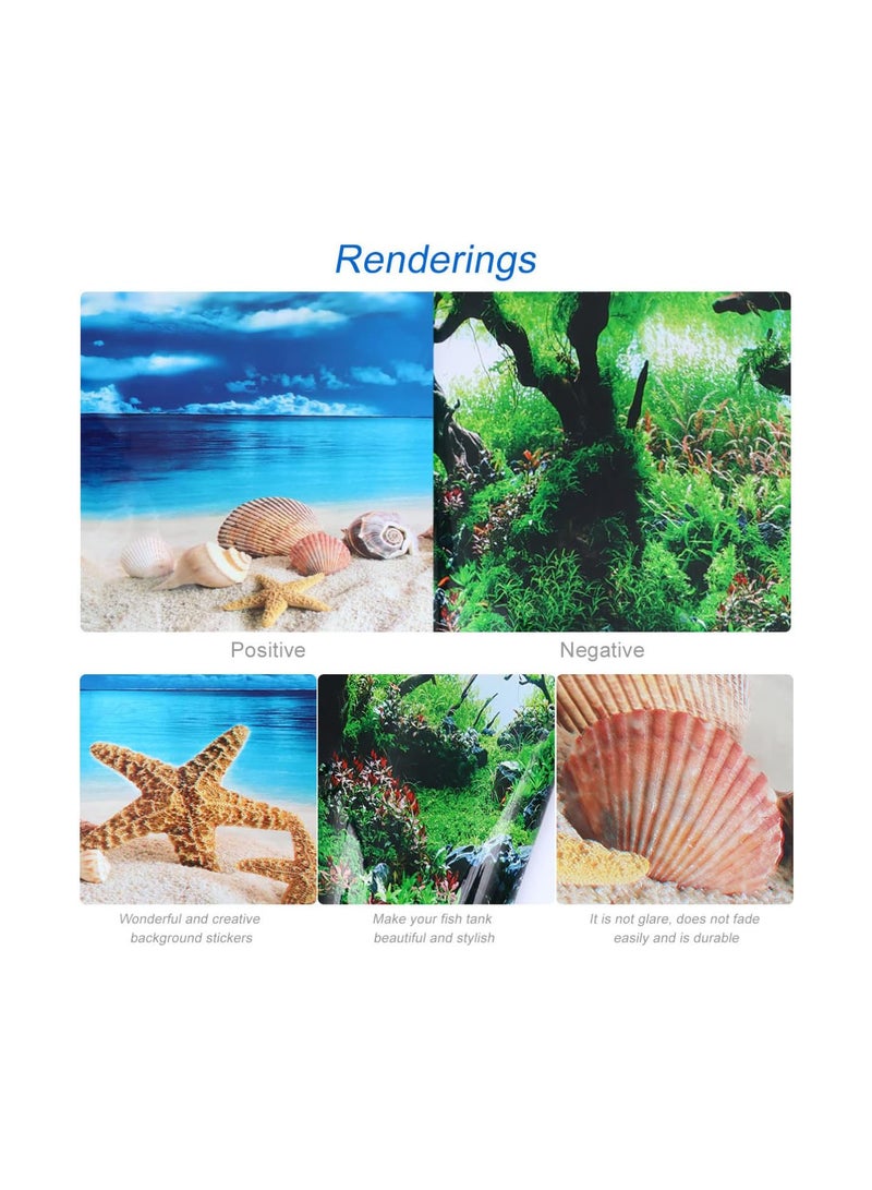 GGOOT Aquarium Background Decorative Sticker, 3d Effect Adhesive Poster Underwater World Fish Tank Background Mural for Wall, Door, Mirror (Colorful) - Image 3