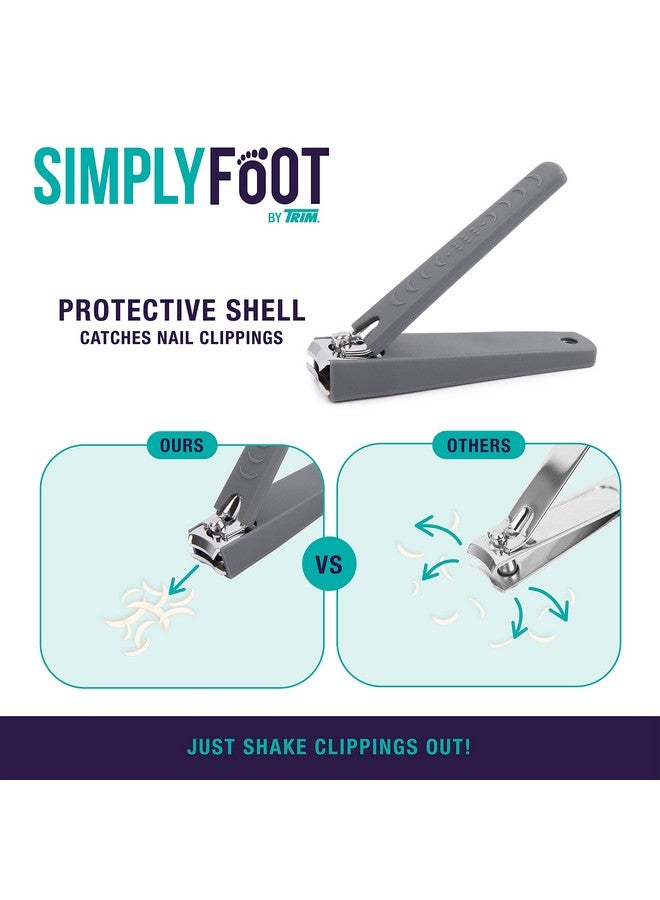 Trim Simply Foot Toenail Clippers Quality Steel Blades Enlarged Opening Nail Clippers For Thick Nails With Catcher Base Easy To Use Foot Care Tool Ideal For Men And Women Gray - Image 3