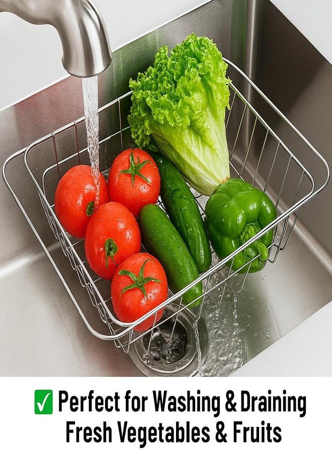 SHREESAMP Stainless Steel Over Sink Dish Drying Rack Rust Proof Multipurpose Kitchen Shelf Drainer Basket for Plates Bowls Cutlery Vegetables Utensils Space Saving Bartan Stand Organizer - Image 5