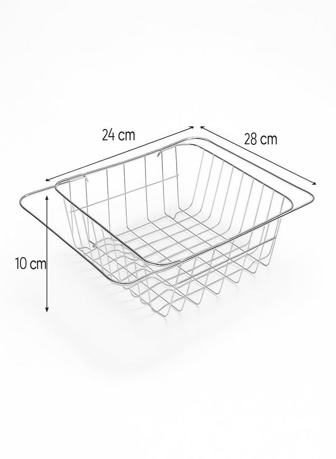 SHREESAMP Stainless Steel Over Sink Dish Drying Rack Rust Proof Multipurpose Kitchen Shelf Drainer Basket for Plates Bowls Cutlery Vegetables Utensils Space Saving Bartan Stand Organizer - Image 2