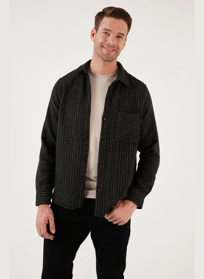 Buratti  Buratti Patterned Pocketed Regular Fit Long Sleeve Winter Shirt for Men SHIRT CF24W127187 for Men | Best Price UAE