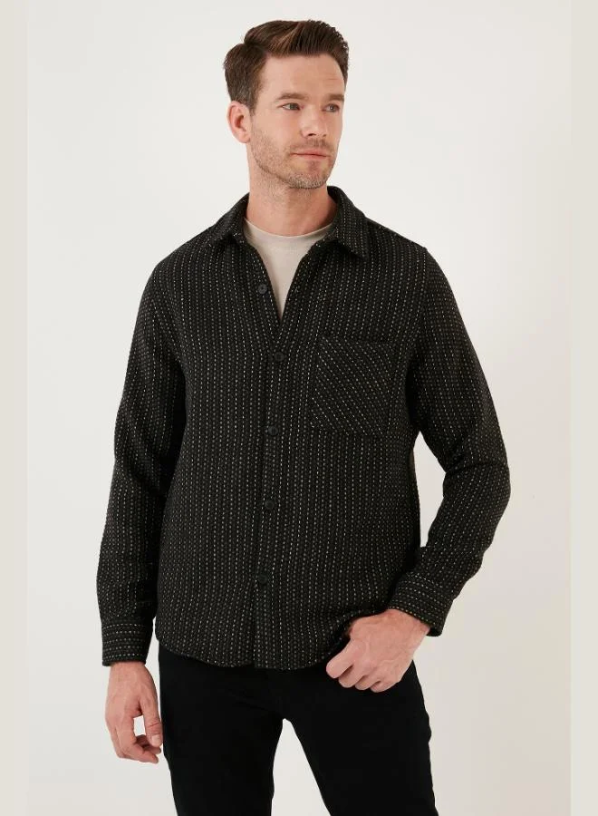 Buratti  Buratti Patterned Pocketed Regular Fit Long Sleeve Winter Shirt for Men SHIRT CF24W127187 for Men | Best Price UAE