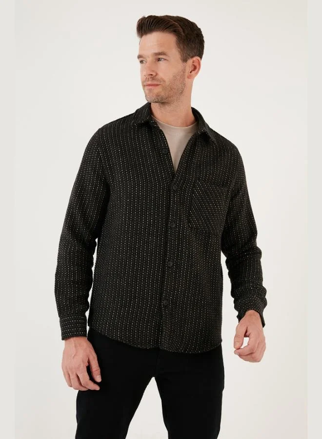 Buratti  Buratti Patterned Pocketed Regular Fit Long Sleeve Winter Shirt for Men SHIRT CF24W127187 for Men | Best Price UAE