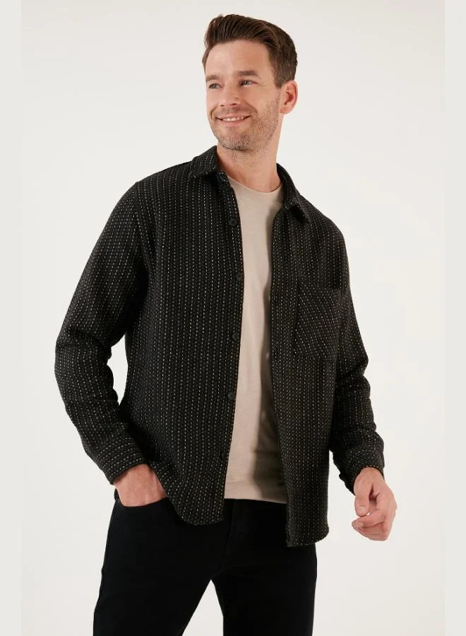 Buratti  Buratti Patterned Pocketed Regular Fit Long Sleeve Winter Shirt for Men SHIRT CF24W127187 for Men | Best Price UAE