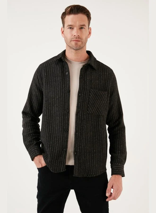 Buratti  Buratti Patterned Pocketed Regular Fit Long Sleeve Winter Shirt for Men SHIRT CF24W127187 for Men | Best Price UAE