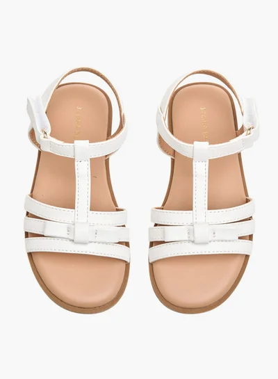 Flora Bella By Shoexpress Bow Accent Sandals with Hook and Loop Closure