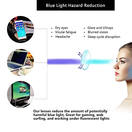 FONHCOO Blue Light Blocking Glasses Anti Blue Ray Computer Game Eyeglasses Lightweight AntiGlare Anti Eye Fatigue BlackPink - Image 5