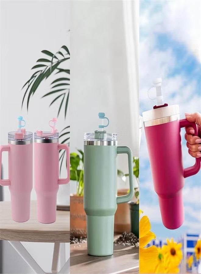 واي جيه غطاء قش كأس ستانلي ، غطاء قش سيليكون مكون من 5 قطع ، متوافق مع زجاج كأس ستانلي 30 و 40 أوقية 10 مم غطاء رأس قش مقاوم للغبار قابل لإعادة الاستخدام بنفسجي ، وردي ، أخضر ، أبيض ، أزرق - Image 5