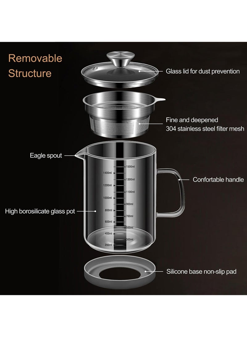 Jolley Oil storage filter container, with a filter screen, capable of filtering milk, soy milk, tea residue and oil residue (capacity 1500 milliliters) 50 ounces - Image 4