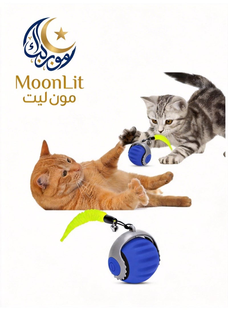 لعبة قطط – كرة قطط أوتوماتيكية ذكية 360°، لعبة تفاعلية متحركة داخلية، هادئة، شحن USB، مناسبة لجميع القطط - Image 1